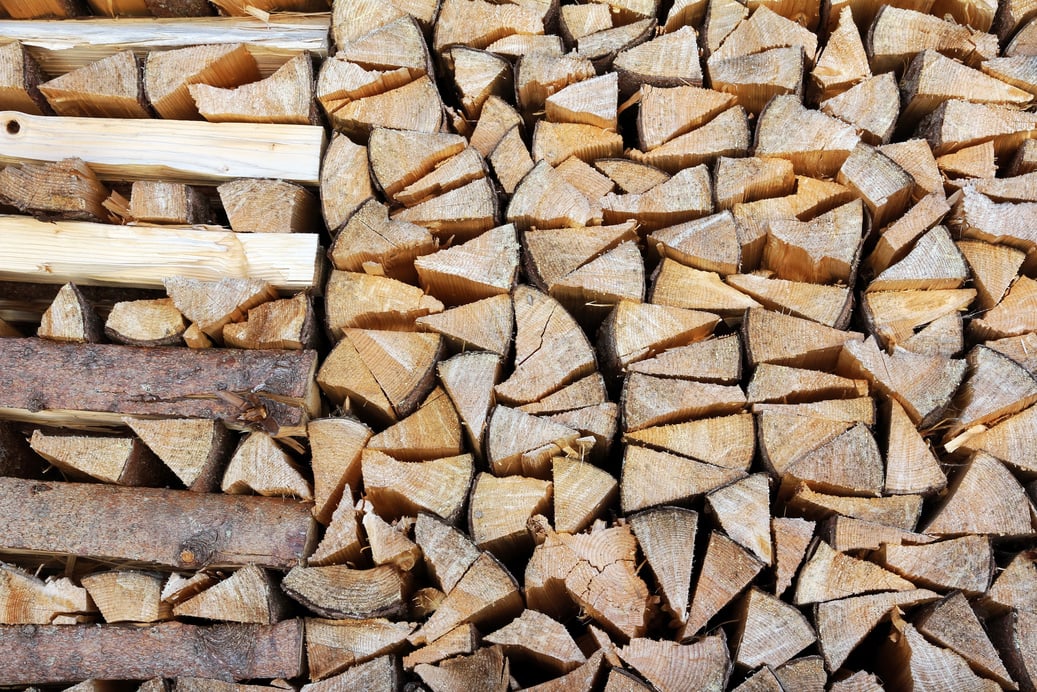 Stacked firewood